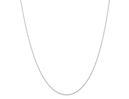 14 Karat White Gold 18 inch Carded Cable Rope Chain (6R)