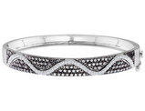 White and Black Diamond Bangle Bracelet 2.50 Carat (ctw) in 14K White Gold