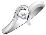 Solitaire Diamond Promise Ring in 10K White Gold 1/20 Carat(ctw) 