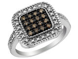 Enhanced Champagne Diamond Ring 1/5 Carat (ctw Clarity I2-I3) in Sterling Silver