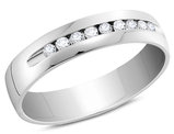 Men's 1/2 Carat (ctw H-I, I1-I2) Diamond Anniversary Wedding Band Ring in 14K White Gold