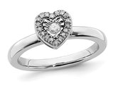 Sterling Silver Heart Promise Ring with Diamond Accent