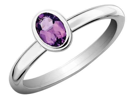 2/5 Carat (ctw) Amethyst Ring in Sterling Silver
