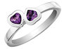 Amethyst Double Heart Ring 1/2 Carat (ctw) in Sterling Silver