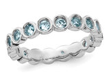 1.00 Carat (ctw) Clear-Light Aquamarine Ring Band in Sterling Silver