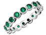 Created Emerald Ring 1.25 Carat (ctw) in Sterling Silver