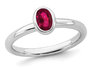 Created Ruby Ring 1/2 Carat (ctw) in Sterling Silver
