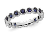 1.25 Carat (ctw) Lab-Created Blue Sapphire Band Ring in Sterling Silver