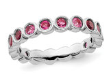 7/8 Carat (ctw) Pink Tourmaline Ring Band in Sterling Silver