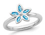 Blue Topaz Flower Ring 1/3 Carat (ctw) in Sterling Silver