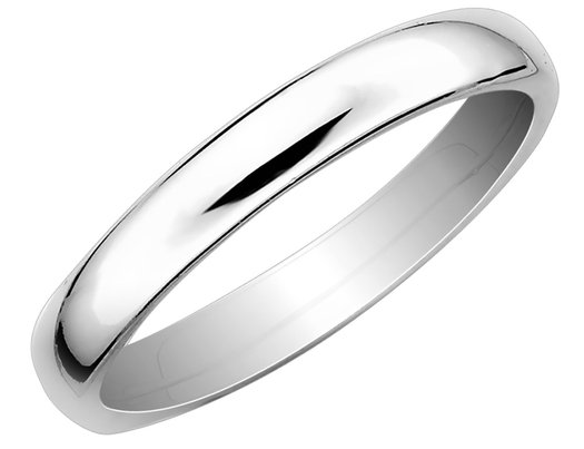 Sterling Silver Rhodium Plated Stackable Polished Ring