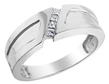 Men's 1/7 Carat (ctw H-I, I1-I2) Diamond Wedding Band Ring in 14K White Gold