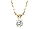 Premium Quality Diamond Solitaire Pendant Necklace 1/5 Carat (ctw) in 14K Yellow Gold with Chain