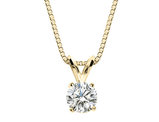 Premium Quality Diamond Solitaire Pendant Necklace 1/3 Carat (ctw) in 14K Yellow Gold with Chain