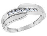 Mens Diamond Wedding Band Ring 1/4 Carat (ctw) in 14K White Gold