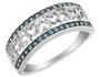 Blue Diamond Heart Ring 1/4 Carat (ctw) in Sterling Silver