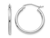 Small Hoop Earrings 3/4 Inch in 14K White Gold (2.00 mm)