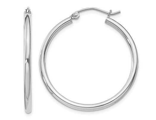 Medium Hoop Earrings in Sterling Silver 1 1/4 (2.0mm)