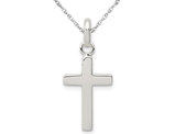 Polished Cross Pendant Necklace in Sterling Silver with Chain