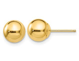 14K Yellow Gold Button Ball 7mm Stud Earrings