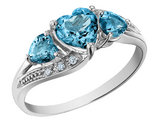 1.25 Carat (ctw) Blue Topaz Heart Ring in 10K White Gold