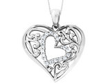 Forever In My Heart Pendant Necklace in Sterling Silver with Synthetic Cubic Zirconias