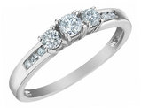 1/2 Carat (ctw I-H-I, I2-I3) Three Stone Diamond Engagement Ring in 10K White Gold