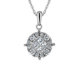 1/2 Carat (ctw) Diamond Circle Pendant Necklace in 14K White Gold with Chain