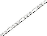 Figaro Chain Bracelet in Sterling Silver 7 Inches (4.0mm)