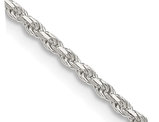 Sterling Silver Diamond-Cut Rope Chain Necklace 18 Inches (1.85 mm)