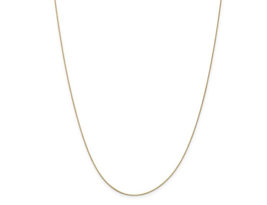 14K Yellow Gold Box Chain 0.500mm Necklace 18 Inches