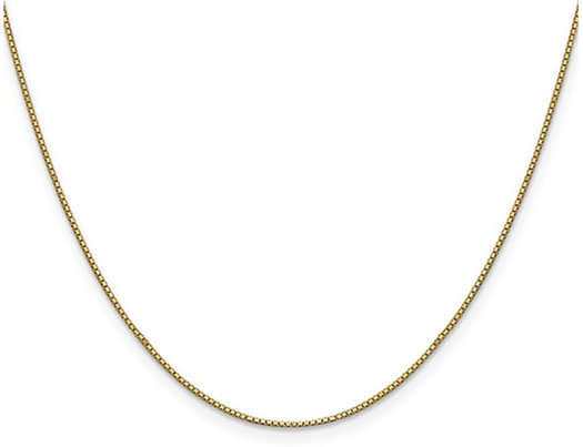 14K Yellow Gold Box Chain Necklace 20 Inches (0.90mm)