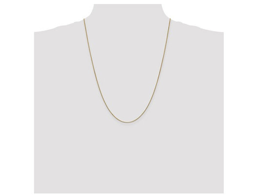 14K Yellow Gold Box Chain Necklace in 24 Inches (0.90mm)