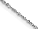 14K White Gold Singapore Chain Necklace 20 Inches (1.0mm)
