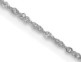 14K White Gold Singapore Chain Necklace 24 Inches (1.0mm)