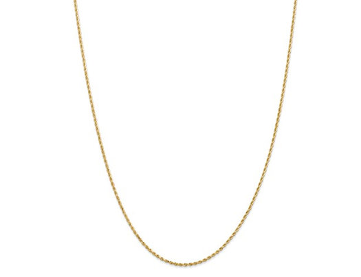 Diamond Cut Rope Chain Necklace in 14K Yellow Gold 18 Inches (1.50mm)
