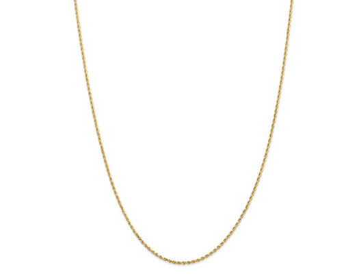 Diamond Cut Rope Chain Necklace in 14K Yellow Gold 24 Inches (1.75mm)