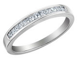 1/5 Carat (ctw) Princess-Cut Diamond Wedding Band Ring in 14K White Gold