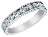 1.00 Carat (ctw H-I, I2-I3) Diamond Wedding Anniversary Band Ring in 14K White Gold