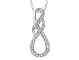 Sterling Silver Accent Diamond Infinity Pendant Necklace 1/20 Carat (ctw) with Chain