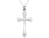 14K White Gold Cross Pendant Necklace with Chain