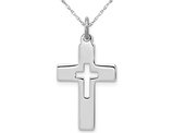 Sterling Silver Cut-Out Cross Pendant Necklace with Chain