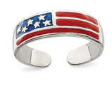 American Flag Toe Ring in Sterling Silver
