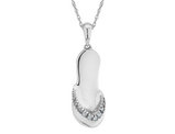Diamond Sandal Pendant Necklace 1/20 Carat (ctw) in Sterling Silver with Chain