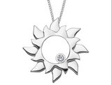 Sterling Silver Sun Charm Pendant Necklace with Chain