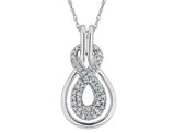 Infinity Diamond Pendant Necklace 1/4 Carat (ctw) in 10K White Gold with chain