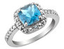 Blue Topaz and Diamond Ring 2.0 Carat (ctw) in Sterling Silver