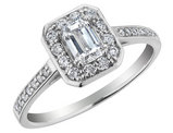 3/4 Carat (ctw H-I, I1-I2) Emerald Cut Diamond Engagement Ring in 14K White Gold