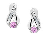 1/5 Carat (ctw) Lab-Created Pink Sapphire Infinity Earrings in Sterling Silver