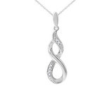Diamond Infinity Pendant Necklace in Sterling Silver with Chain